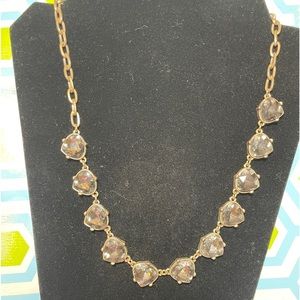 Stella & Dot smoky quartz teardrop necklace